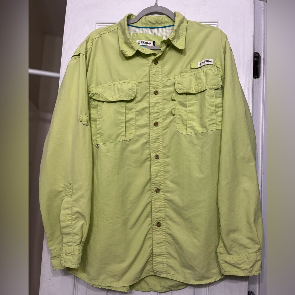 Magellan Outdoor Fish Gear Green Long Sleeve Shirt